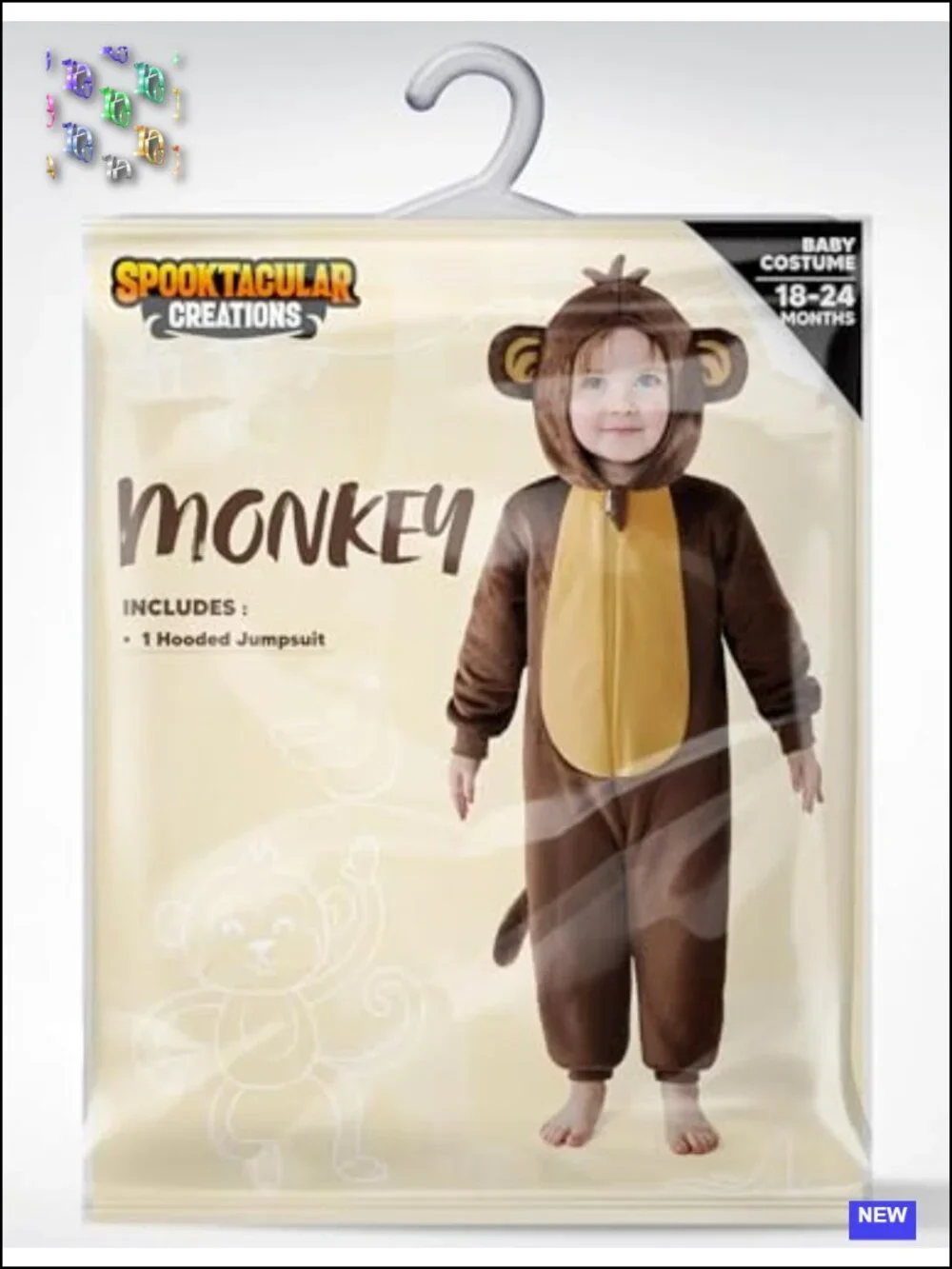 Halloween Baby Monkey Costume Hooded Jumpsuit Toddler Cosplay